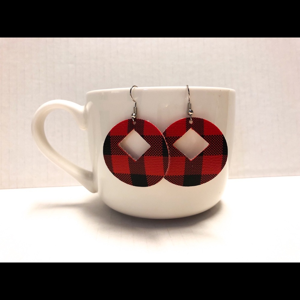 Faux leather earrings